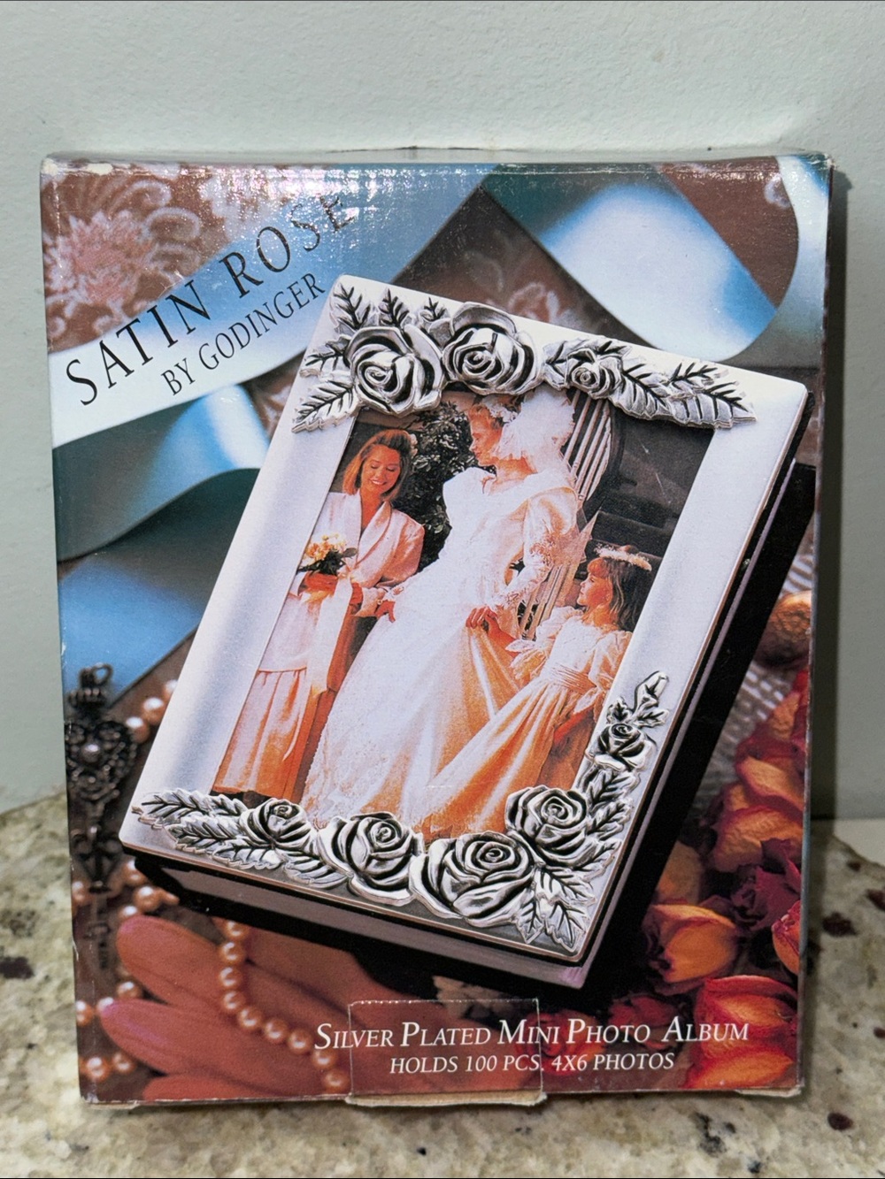 Vintage Godinger Silver Art Satin Rose Silver-Plated Photo Album 4x6 100 Photos